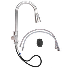 Modern Kitchen Faucet with Pull Out Sprayer Single Handle Hot Cold Control Three Use Modes Easy Cleaning Corrosion Proof Durable Water Saving Leak
