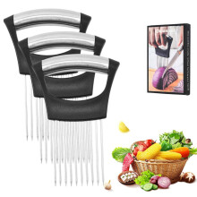 Upgraded Onion Slicer Holder - Stainless Steel Onion & Vegetable Cutter, Multi-Purpose Slicing Assistant for Tomato, Potato, Lemon & Meat