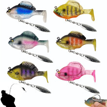Pre-Loaded Jig Head Soft Baits Bluegill Paddletail 6 Pack