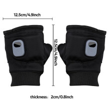 Rechargeable Fingerless Heated Gloves for Men & Women – USB Fast Charging, Compatible with Outdoor Activities & Cold Weather