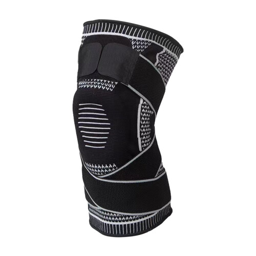 Fascia di supporto per ginocchio regolabile e traspirante, nera, modello M1PC 1