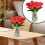 Tulipani artificiali in seta con vaso di plastica, confezione da 20 pezzi 2
