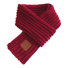 Opruiming gebreide hondensjaal, warme nekwarmer voor kleine tot middelgrote honden, feestelijk accessoire voor katten/puppy's – Wijnrood, 109 x 9 cm
