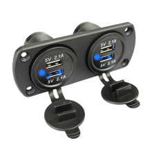 Dual USB 4-Port Power Socket Flush Mount 12V 24V