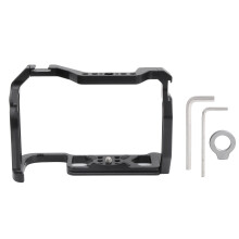 Jaula para cámara con soporte para zapata fría para Sony A7III, empuñadura lateral de aleación de aluminio ligera con diseño antitorsión,