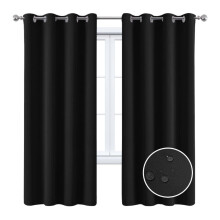 52 inch brede verduisterende gordijnen voor de slaapkamer, lichtblokkerende gordijnen, thermisch geïsoleerde, effen gordijnen met ringen, 1 paneel