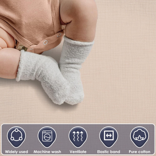 Cotton Changing Pad Covers with Elastic Straps 2 pcs 1