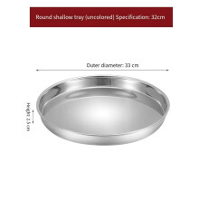 Forma redonda para bolo de 16 a 34 cm em aço inoxidável 201, adequada para uso em forno.