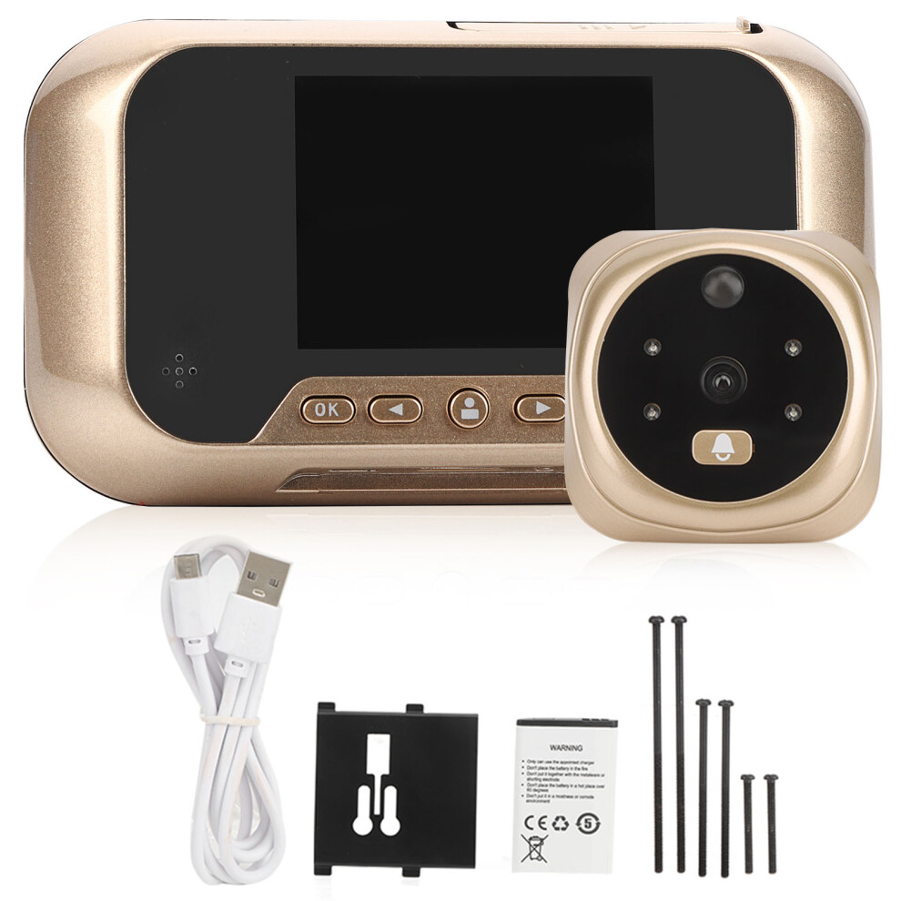 Digital Doorbell With Smart Door Viewer Features Hd Lcd Screen145degree Wide Lens Angle Motion Detection And3m Infrared Night Vision Support 9448483745345