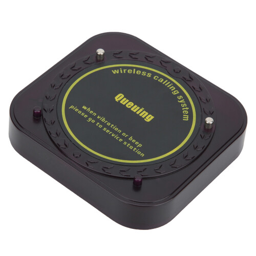 Rechargeable Battery LED Flashing Notification Wireless Calling System Queue Call Pager Guest Paging System Adjustable Prompt Modes Long Distance 2