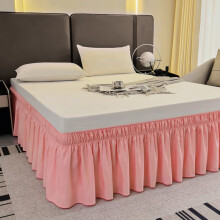 Wickelbare Bettumrandung, 38 cm lang, verstellbar, elastischer Staubschutz, knitterarm, seidig, maschinenwaschbar
