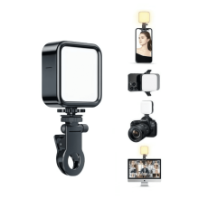 Tragbare Clip-Aufhellleuchte (62 LEDs, 3 Farben, 9 Modi), verstellbarer Winkel, kompatibel mit Mobiltelefonen und Kameras