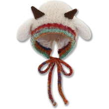 Kreative Geweihmütze & Tasche 2-in-1, warme, faltbare Hirsch-Strickmütze mit Ohrenschutz für winterliche Outdoor-Aktivitäten