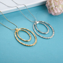 Opvallende dubbellaagse hoepelketting, gegalvaniseerde slangenbotketting, lichtgewicht accessoire voor dagelijks gebruik en speciale gelegenheden