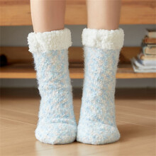 1 paire de chaussettes-chaussons épaisses pour femmes, chaussettes d'intérieur rembourrées en laine d'agneau, chaussettes chaudes et moelleuses