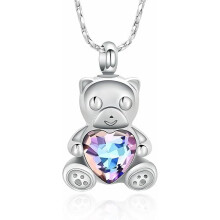 Cartoon Olifant/Beer Urn Ketting voor As – Kristallen Herdenkingshanger, Geschikt voor Menselijke en Dierlijke As