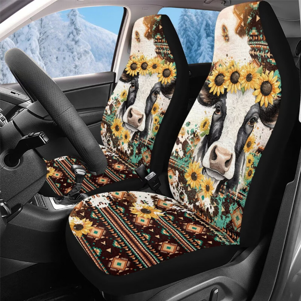 Southwest Aztec Car Seat Covers, High Back Washable Universal Fit For Most Cars/Suvs/Trucks, 2 Pack, Compatible With Bucket Seats Coral 9358459370313