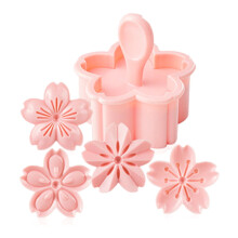 5-teiliges Set Keksausstecher mit Kirschblüten-Motiv zum Selbermachen