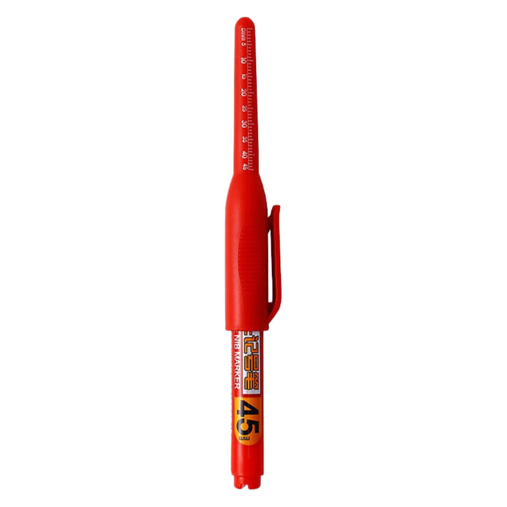 Waterproof Deep Reach Markers, Long Nose In 1.5Mm Felt Tip, 45Mm Reach Permanent Pens, Deep Hole Carpenter Ink For Builders Construction (Red) 9028731556284