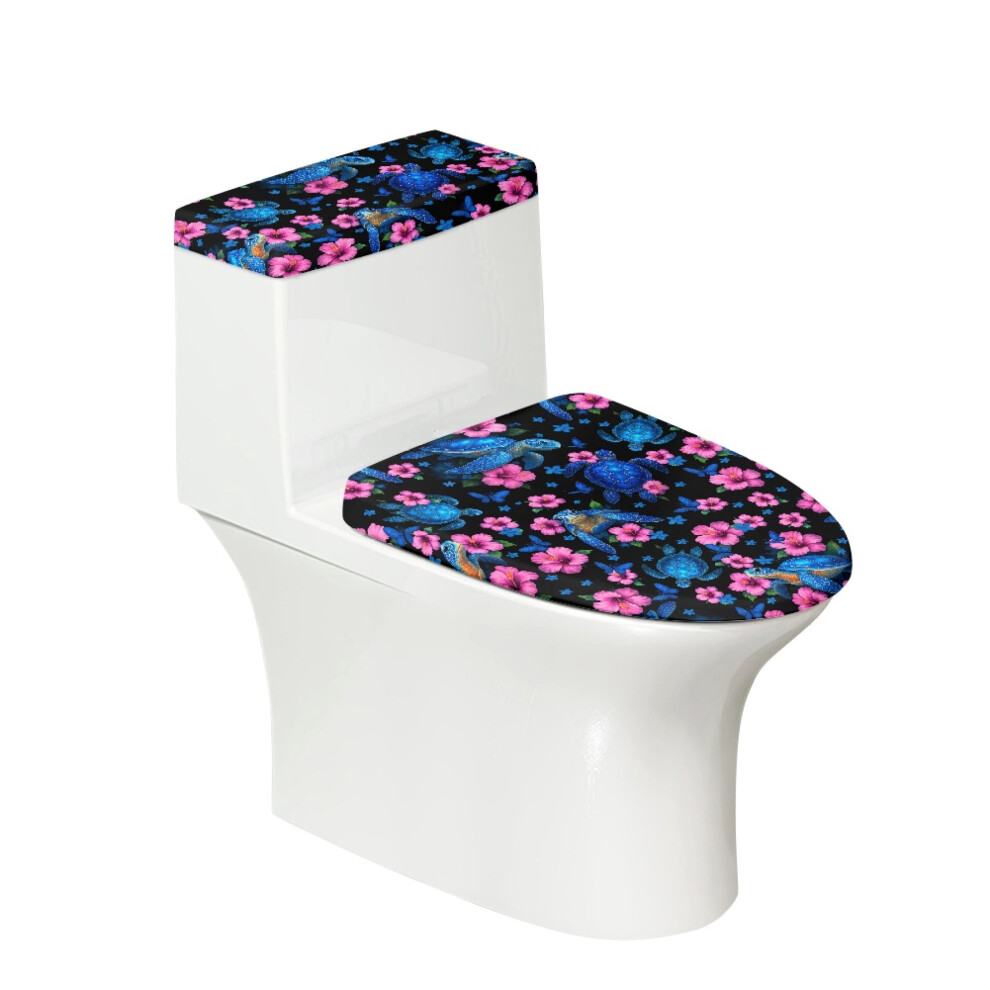 Turtle Flower Sea Fashion Toilet Bowl Cover Stretch Universal For Hotel 9358459371495