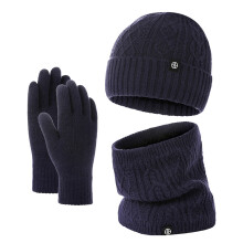 Autumn And Winter Scarf Hat Glove Set Fashionable Warm Wool Thickened Wool Hat Three Piece Set