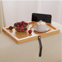 Sonderangebot! Klappbarer Sofa-Armlehnen-Tablett aus Holz, ideal als Snack- oder Beistelltisch, Ablagefläche, für Sessel und Couches (mittelgroß)