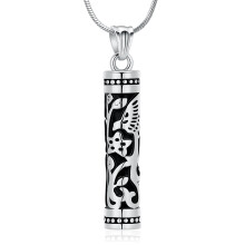 Hummingbird Cremation Jewelry for Ashes Cylinder Flower Urn Necklace for Ashes Memorial Urn Locket for Human / Pet