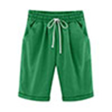 Dames zomer katoenen broek plus size shorts met hoge taille, vetersluiting, strand, workout, zakken, vijfpuntige broek