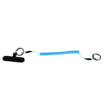 Lanière de téléphone avec attache, en métal robuste et multifonctionnelle, bleue.