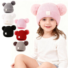 Gorro de punto mini DAMAI con doble pompón