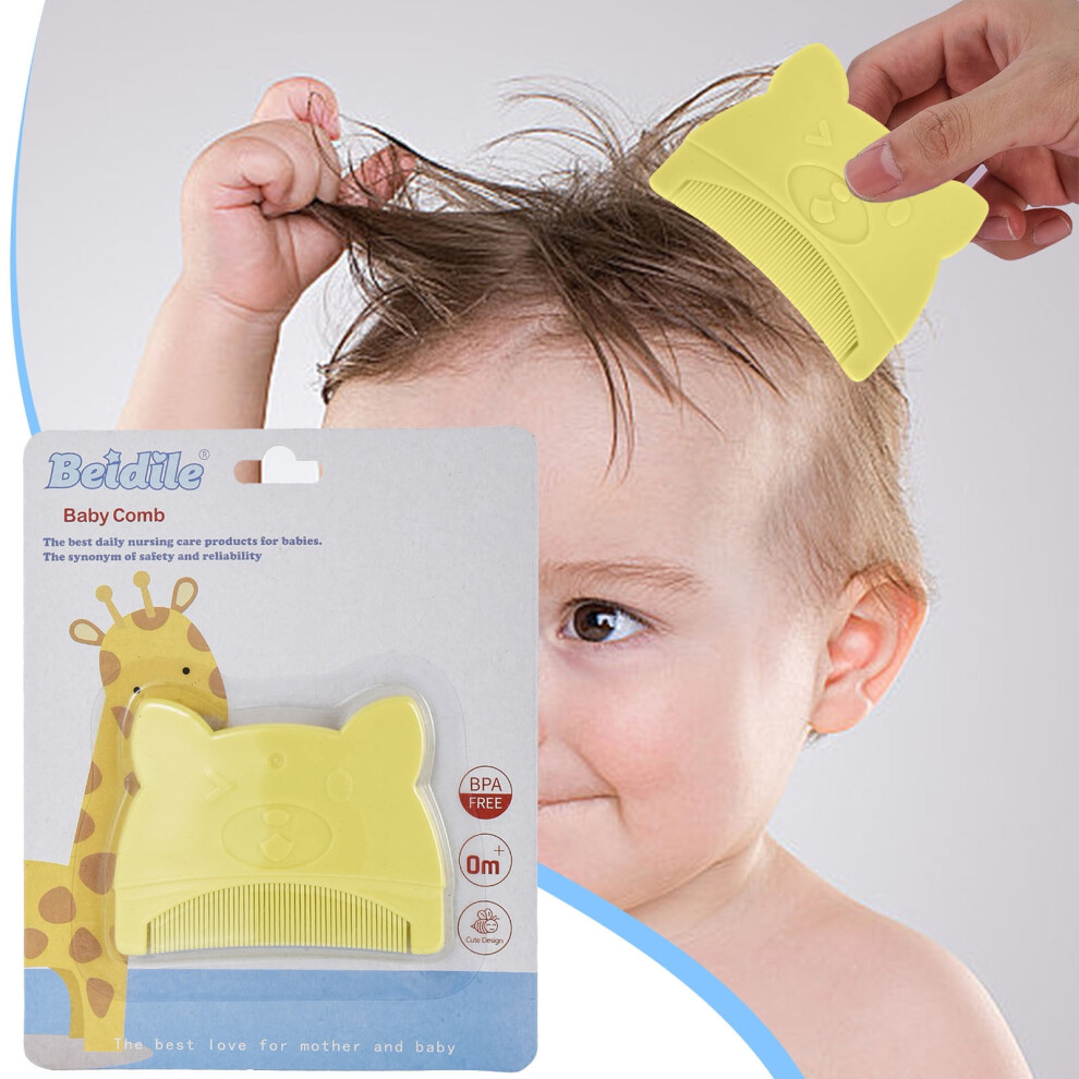 Cute Bear-Shaped Mini Comb for Kids – Gentle, Scalp-Safe, Portable, Ideal for Baby Grooming & Dandruff/Lice Removal