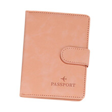 Cover Holder Case Fashionable Cards Protector Portable Travel Accessories PU Leather Card Case for Family pink