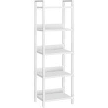 Bookshelf 5-Tier White Storage Shelf Organizer