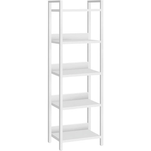 Bookshelf 5-Tier White Storage Shelf Organizer