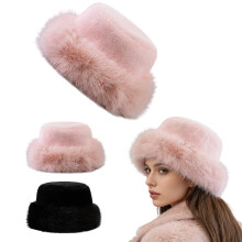 Winter Furry Hat for Girls Warm Thickened Fisherman Ear Cap Cozy Soft
