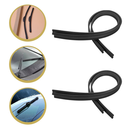 FRCOLOR 4pcs Adjustable Wiper Blade Refills Rubber Strips for Car Windshield Repair