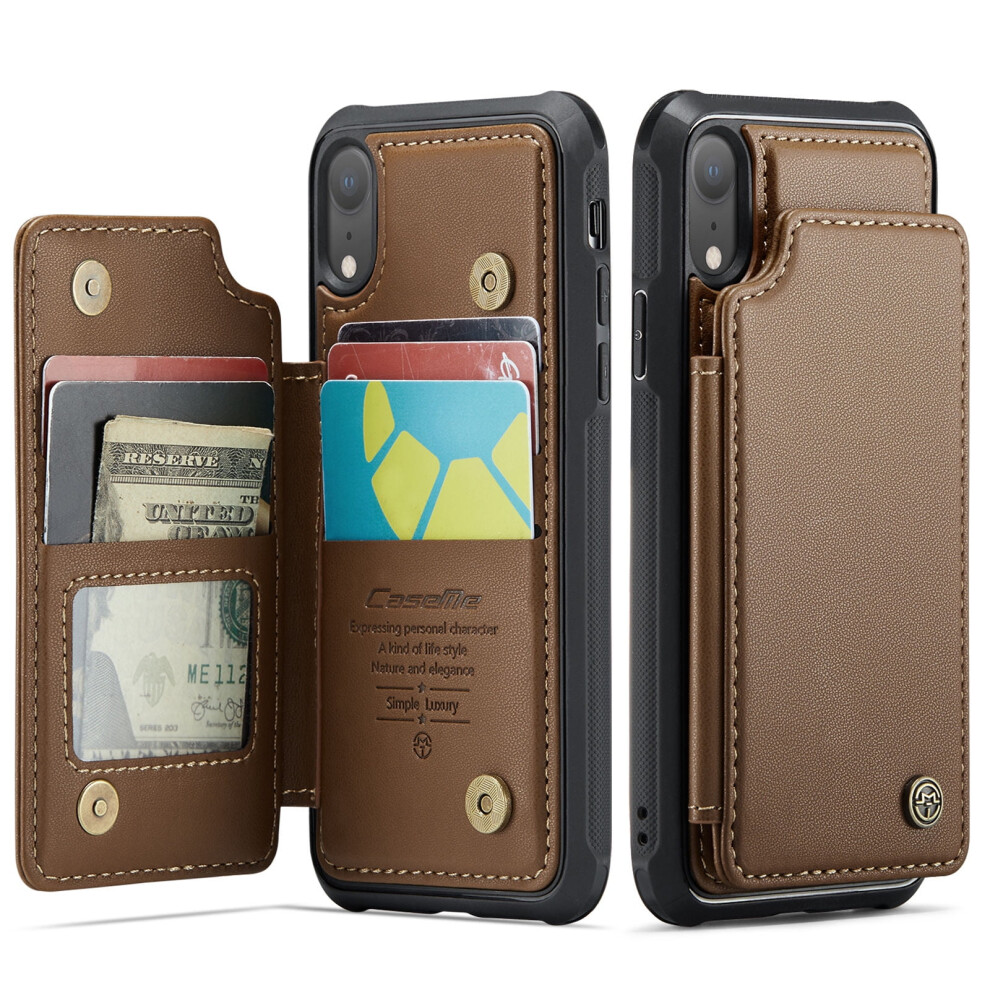 Iphone Xr Case With Card Holder & Rfid Blocking Â Durable Leather Wallet Case With Kickstand, Magnetic Clasp, Shockproof 9482726264699