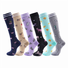 Compression Socks for Women Circulation Knee High 6 Pairs for Nurses, Running, Travel, Athletic，Christmas Day Gifts，S/M Style 23