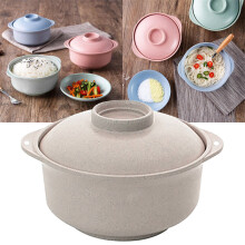 Double-Handle Soup Bowl for Rice, Porridge, Salad & Noodles – Insulated, Easy-Clean, Pink (6.29")