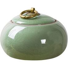 Luxshiny Vintage Chinese-Style Ceramic Jars – Tea, Coffee, Sugar, Candy Storage Canister (Light Green), compatible with kitchen decor