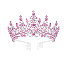 Crystal Wedding Tiara for Women, Royal Queen Crown Headband, Rhinestone Princess Hair Accessories for Prom Birthday