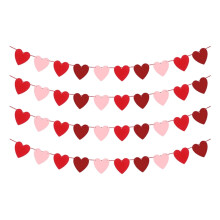 Felt Heart Garland Banner Set – Red & Pink, 4 Pack