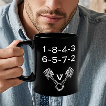 Car Engine Design Coffee Mug, 11 oz – Auto Mechanic Gift for Men, Compatible with Car Lovers, Birthday/Christmas/Father's Day