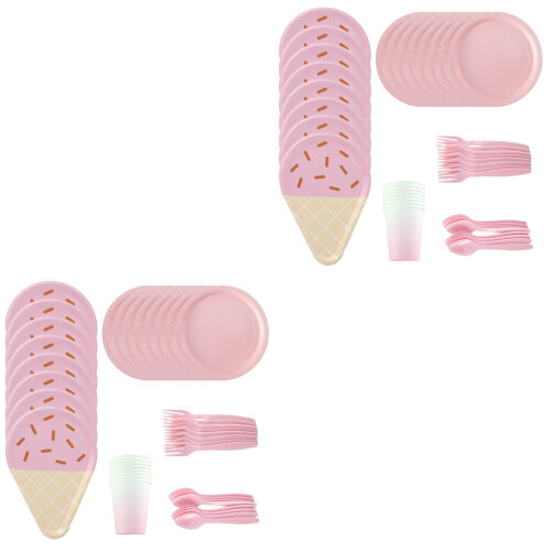 2Ensembles Ensembles De Rose Jetable Pour Couverts 2