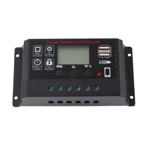 2St Solar Generator Controller 12V Zwart Met Overstroom Beveiliging 1