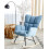 Beliani Rocking Chair OULU Fabric Light Blue 2
