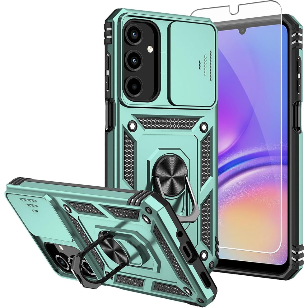 Military-Grade Drop-Tested Case For Samsung Galaxy A16 5G – With Screen Protector, Camera Cover & Magnetic Kickstand (Green) Green 9358459374540