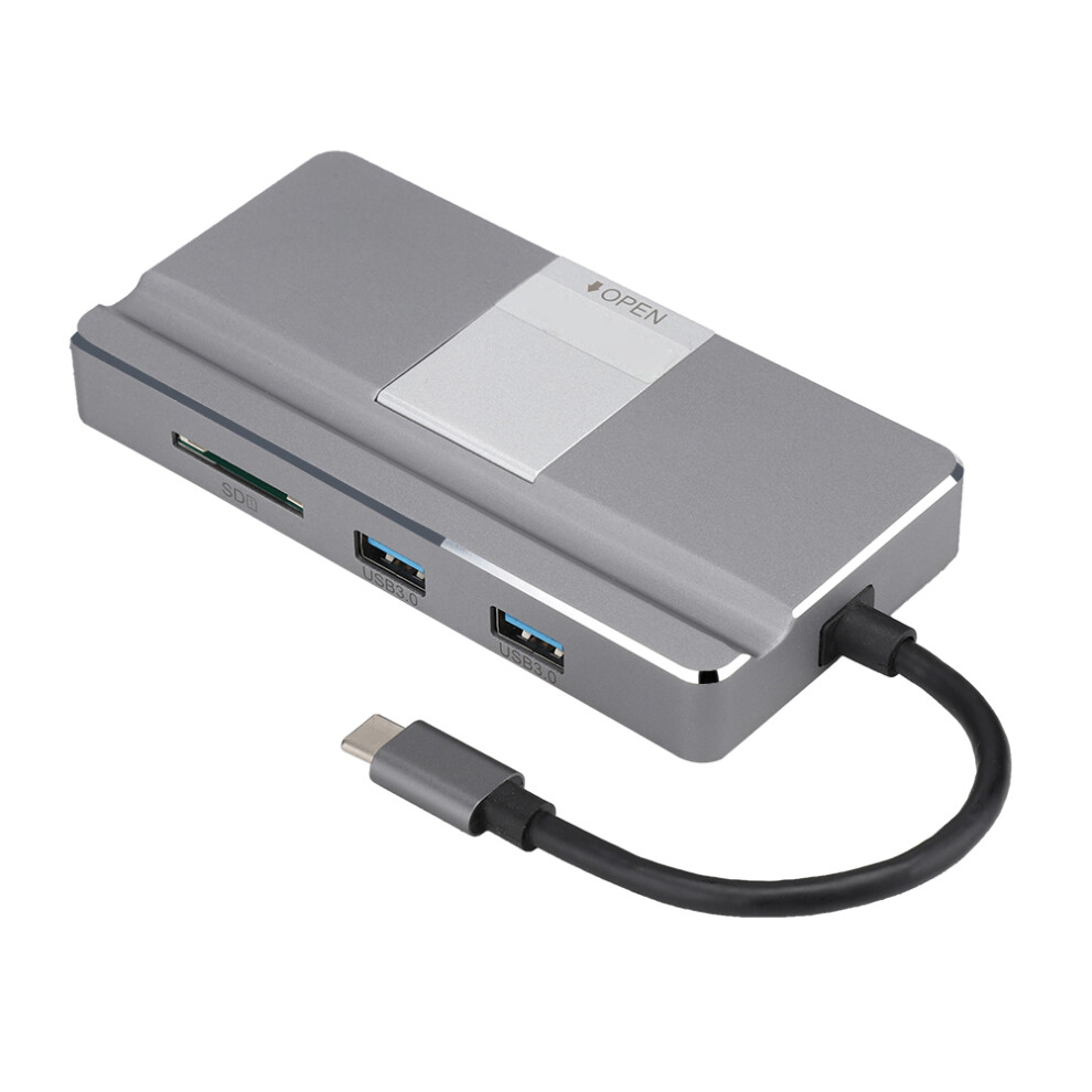 Docking Station With Usb3.0ports And Sd Tf Reader, Seamless Design Usb C Hub Multiport Adapter For Macbooks Chromebooks With Hdmi4k Vga Ethernet 9448483749077