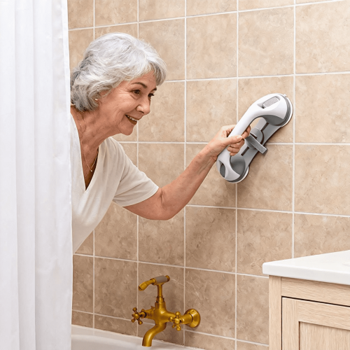 Shower Safety Grab Bar Ergonomic Wave Design 240 lb 2