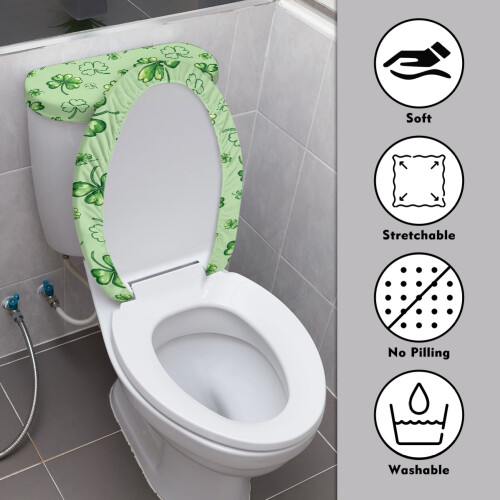 WC-Sitzbezug, 2-teilig, elastisch, passend für alle WC-Formen, mit elastischem Rand 2